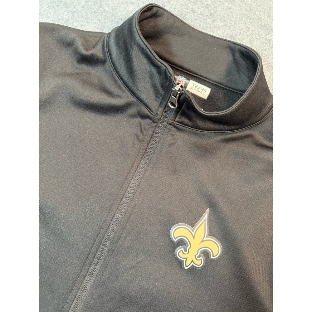 NFL Team Apparel New Orleans Saints Mens Full Zip Track‎ Jacket Black Small